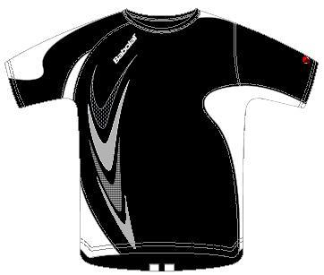 Babolat Boys Performance T-Shirt- Black/White