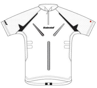 Babolat Mens Performance Zip Polo- White/Black