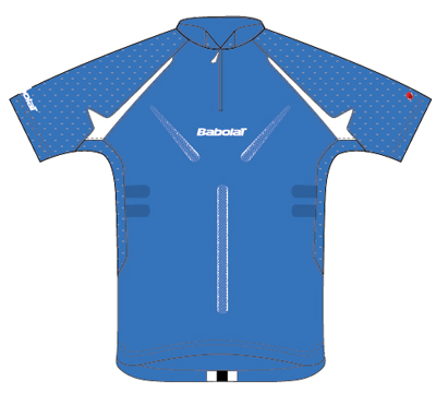 Babolat Mens Performance Half Zip Polo- Blue