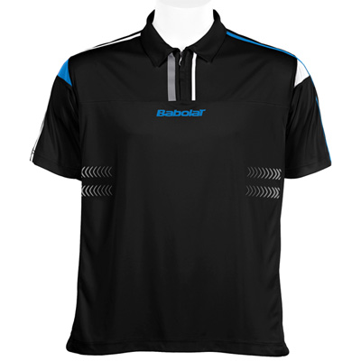 Babolat Mens Performance Half Zip Polo- Black