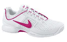 Nike Womens Zoom Breathe 2K10 Grass Court Tennis Shoes- White/Voltage Cherry