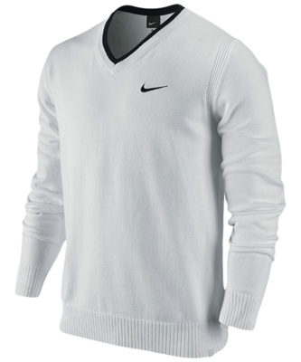 Nike Mens Challenger V-Neck Sweater- White/Black