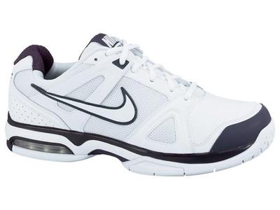 Nike Mens Air Max Global Court Tennis Shoes- White/Grid-Iron