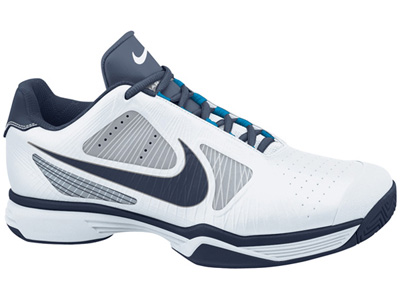 Nike Mens LunarLite Vapor 8 Tour Tennis Shoes- White/Obsidian/Imperial Blue