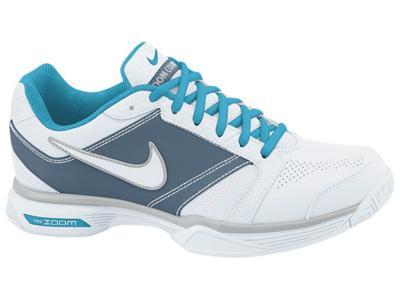 Nike Womens Zoom Courtlite 2 Tennis Shoes- White/Blue-Dusk/Silver
