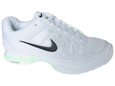 Nike Womens Zoom Breathe 2K11 Grass Court Tennis Shoes- White/Black/Liquid Lime