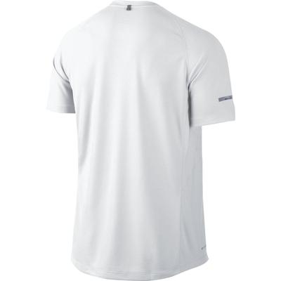 Nike Mens Miler UV Short Sleeve Running Shirt - White/Reflective Silver - main image