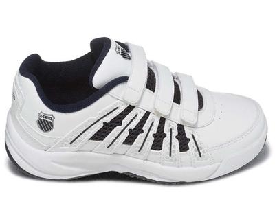 K-Swiss Kids Optim II Omni Strap Tennis Shoes - White/Navy (Size 3-5.5) - main image