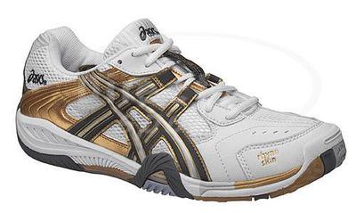 Asics Gel Blade Indoor Trainers White/Gold/Black (rrp �64.99)