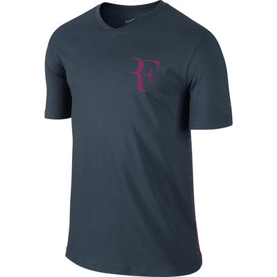 Nike Mens Premier RF V-Neck T-Shirt - Squadron Blue/Sport Fuchsia