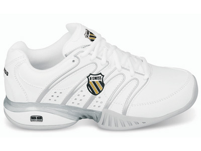 K-Swiss Womens Approach II Indoor Carpet Tennis Shoes- White/Black/Silver