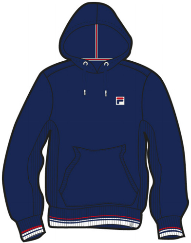 Fila Mens Strong Hooded Sweatshirt- Peacoat Blue