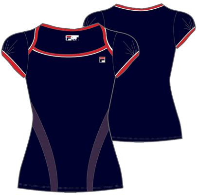 Fila Womens Capsleeve- Peacoat/Chinese Red/White