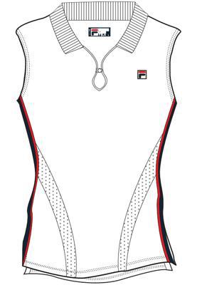 Fila Womens Penny Polo- White/Peacoat/Chinese Red