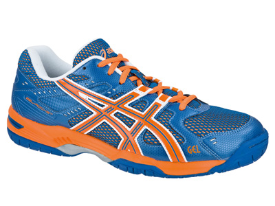 Squash Shoes on Asics Gel Rocket 6 Indoor Squash Badminton Shoes Blue Neon Orange