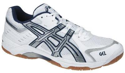 <B>New for Summer 08</B> Asics Gel Rocket Indoor Shoes White/New Navy (rrp �45)