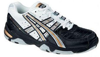 Asics Gel Resolution Junior Tennis Shoes White/Black/Gold