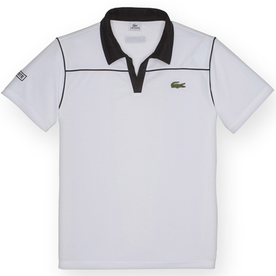 Lacoste Mens Coolio Polo- White/Black (Andy Roddick Collection)