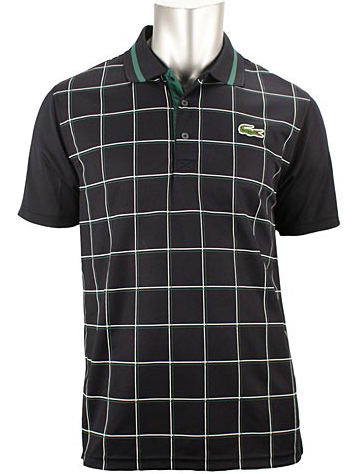 Lacoste Mens Ribbed Collar Polo- Eclipse Blue/Green