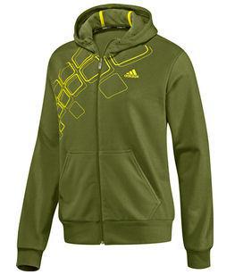 Adidas Mens Edge Warm-Up Top- Olive/Neon Yellow