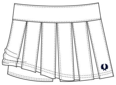 Fred Perry Womens Pleated Tennis Skort 09- White/Scottish Blue