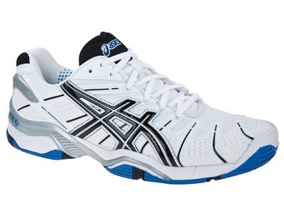 Asic Tennis Shoes on Asics Mens Gel Resolution 4 Tennis Shoes  White Blue   Tennisnuts Com