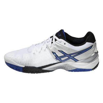 Asics Mens GEL Resolution 6 Tennis Shoes - White/Blue/Silver - main image