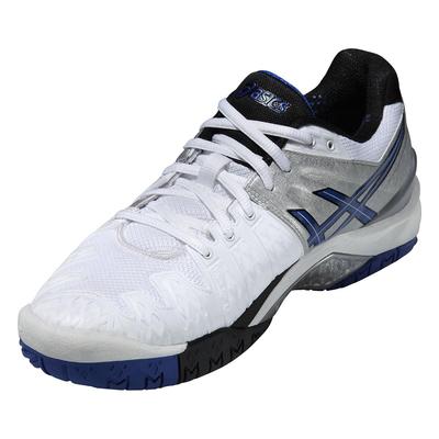 Asics Mens GEL Resolution 6 Tennis Shoes - White/Blue/Silver - main image