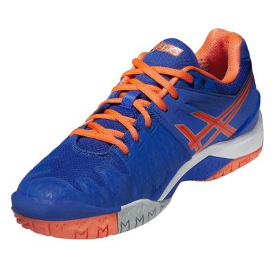 Asics Mens GEL Resolution 6 Tennis Shoes - Blue/Flash Orange/Silver