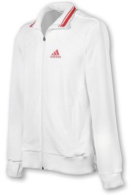 Adidas Mens Edge Warm-Up Top- White/Red
