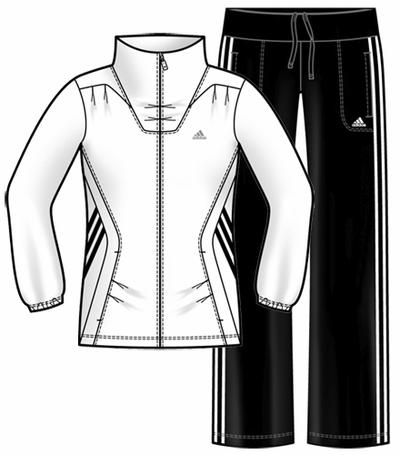 Adidas Girls Response Court Tracksuit SF09- White/Black