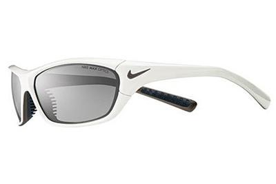 Nike Sport Watches Women on Nike Veer Sports Sunglasses Gloss White Frame Silver Flash Lens Grey