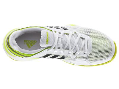 Adidas Mens Adipower Barricade 8 Tennis Shoes - White/Solar Slime - main image