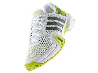 Adidas Mens Adipower Barricade 8 Tennis Shoes - White/Solar Slime - main image