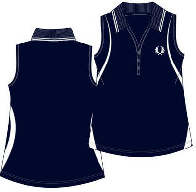 Fred Perry Womens Sleeveless Performance Polo 03/08 Dark Navy