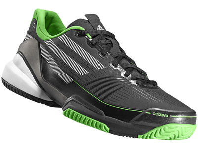 (pre-order) Adidas Mens adiZero Feather Tennis Shoes- Black/Intense Green