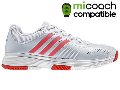 Adidas Womens adiPower Barricade 7.0 Tennis Shoes- Grey/Red