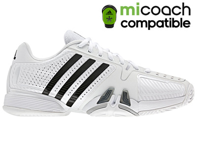 Adidas Mens adiPower Barricade 7.0 Tennis Shoes- White/Black