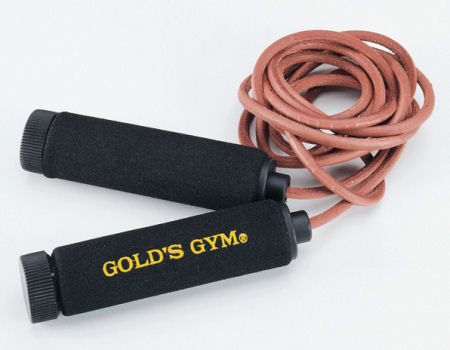 Golds Gym Weighted Leather Skipping Rope (rrp �15)
