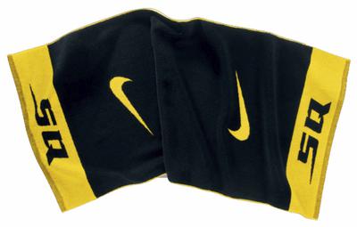 Nike SQ Players Jacquard Golf Towel- Black/Yellow (20x44