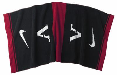 Nike VR Players Jacquard Golf Towel- Black/White/Red (20x40