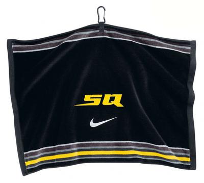 Nike SQ Jacquard Golf Towel- Black/Yellow (16x24