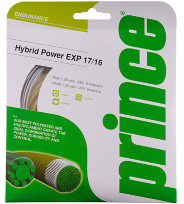 Prince Hybrid Power EXP 17/16 Tennis String Set (Grey/Natural)