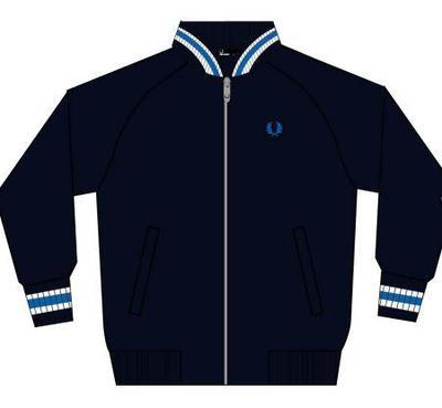 Fred Perry Mens Tipped Bomber Jacket- White