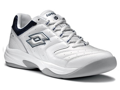 Lotto Mens Court Indoor Tennis Shoes - White/Navy