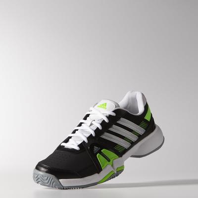 Adidas Mens Barricade Team 3 Tennis Shoes - Black/Solar Green