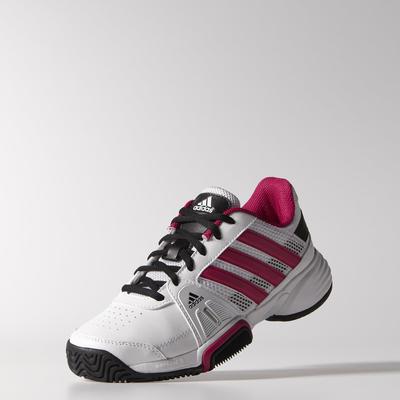 Adidas Girls Barricade Team 3 XJ Tennis Shoes - White/Bold Pink - main image