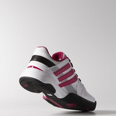 Adidas Girls Barricade Team 3 XJ Tennis Shoes - White/Bold Pink