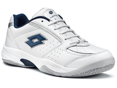 Lotto Mens Court Logo III Tennis Shoes - White/Metal Blue Night