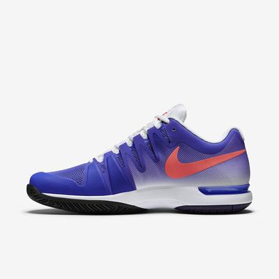 Nike Mens Zoom Vapor 9.5 Tour Tennis Shoes - Violet/Hot Lava